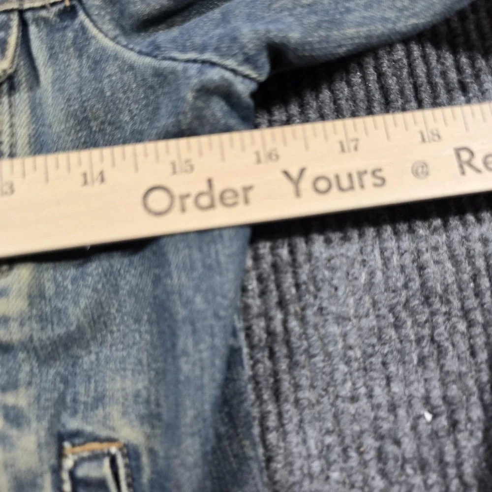Abercrombie Jacket‎ Girls Large Blue Denim Trucker Jean Coat Washed Fade Vintage